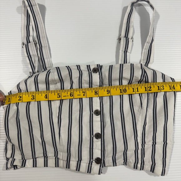 Kendall & Kylie Navy Striped Crop Top - Picture 5 of 6